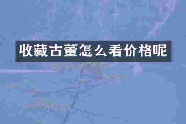 收藏古董怎么看价格呢