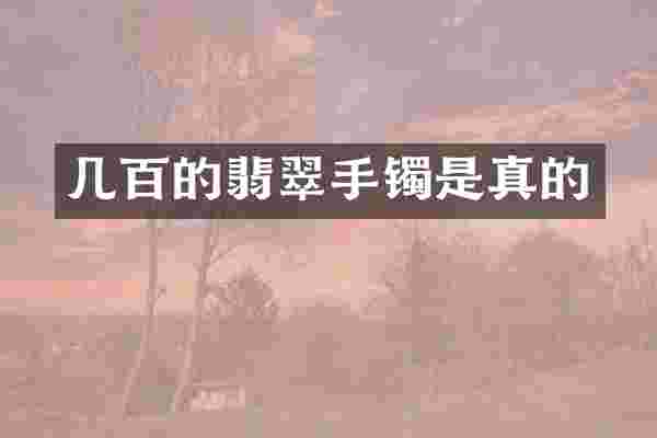 几百的翡翠手镯是真的