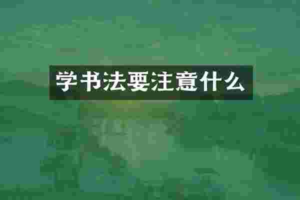 学书法要注意什么