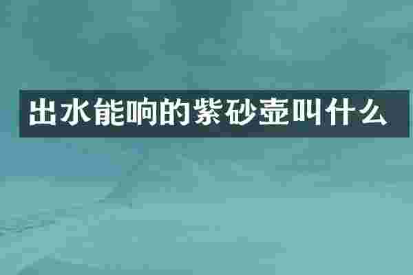 出水能响的紫砂壶叫什么