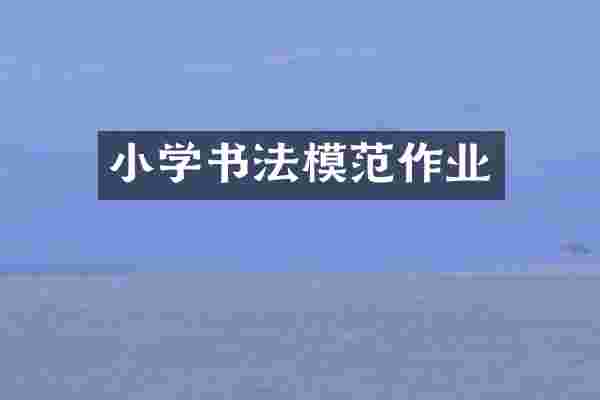 小学书法模范作业