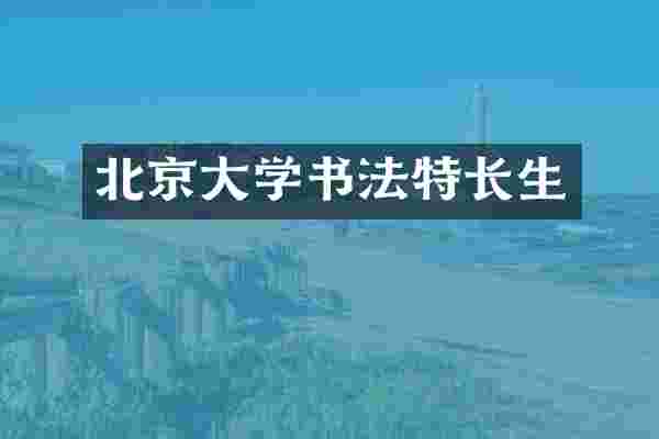 北京大学书法特长生