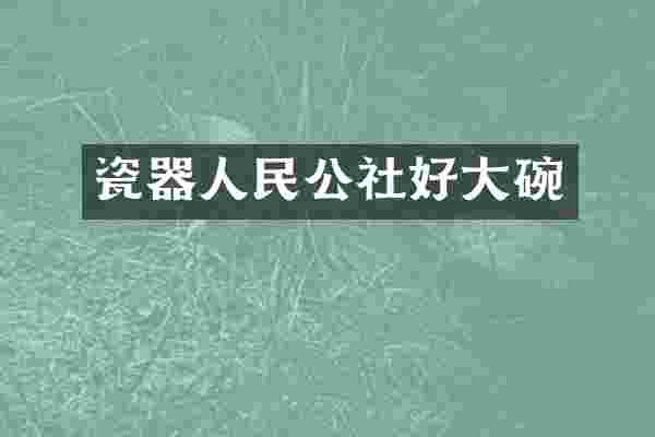 瓷器人民公社好大碗