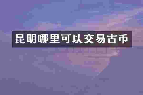 昆明哪里可以交易古币