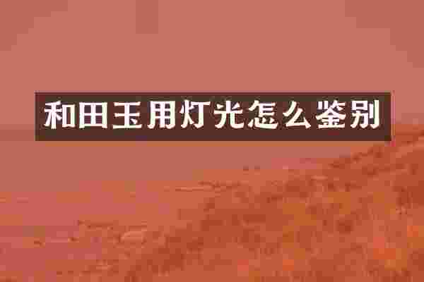 和田玉用灯光怎么鉴别