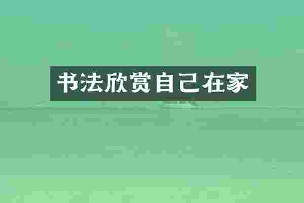 书法欣赏自己在家