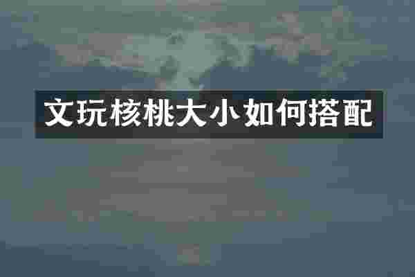 文玩核桃大小如何搭配