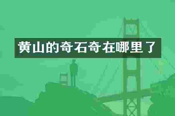 黄山的奇石奇在哪里了