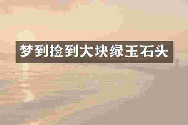 梦到捡到大块绿玉石头
