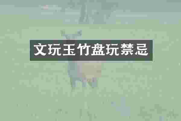 文玩玉竹盘玩禁忌