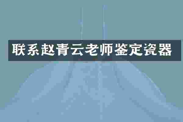 联系赵青云老师鉴定瓷器