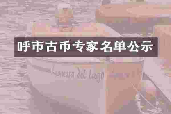 呼市古币专家名单公示