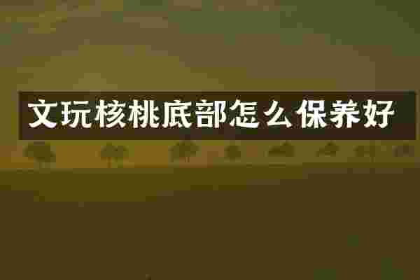 文玩核桃底部怎么保养好
