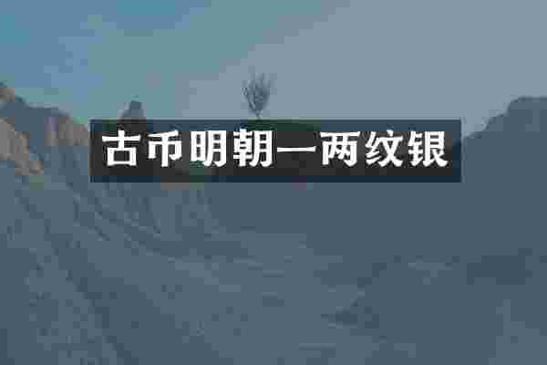 古币明朝一两纹银