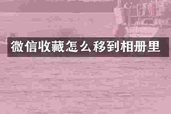 微信收藏怎么移到相册里