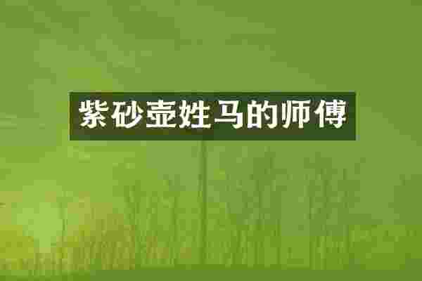 紫砂壶姓马的师傅