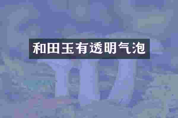 和田玉有透明气泡