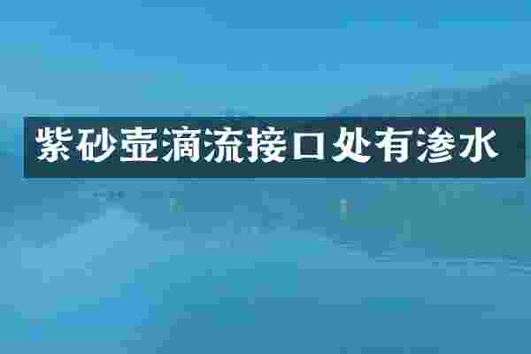 紫砂壶滴流接口处有渗水