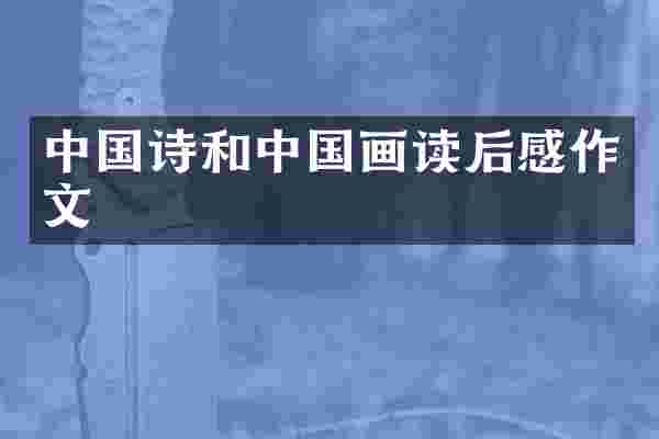 中国诗和中国画读后感作文