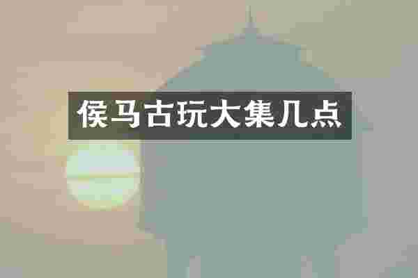 侯马古玩大集几点