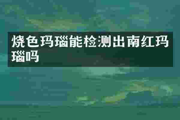 烧色玛瑙能检测出南红玛瑙吗