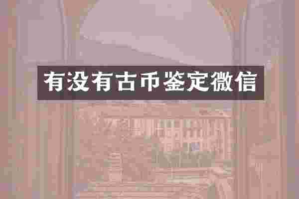 有没有古币鉴定微信