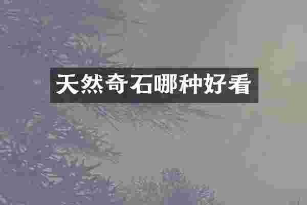 天然奇石哪种好看
