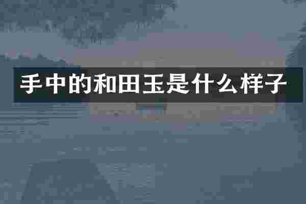 手中的和田玉是什么样子