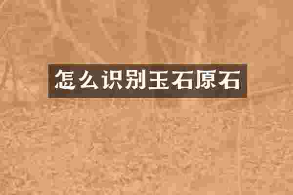 怎么识别玉石原石