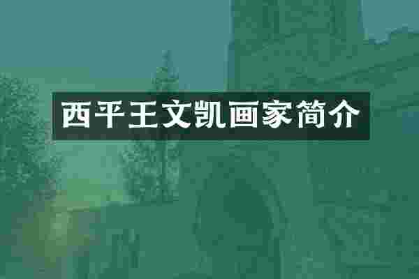 西平王文凯画家简介