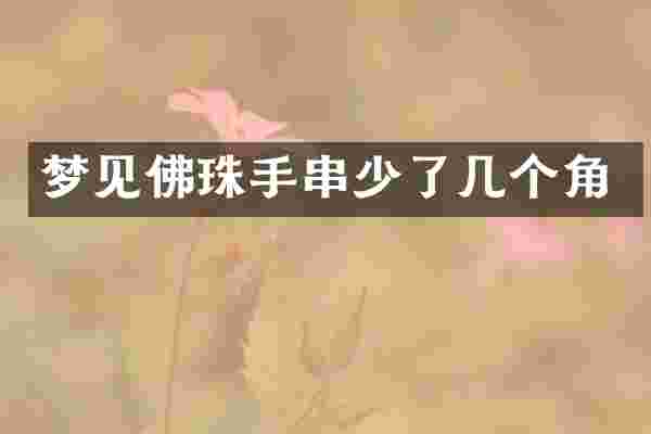 梦见佛珠手串少了几个角