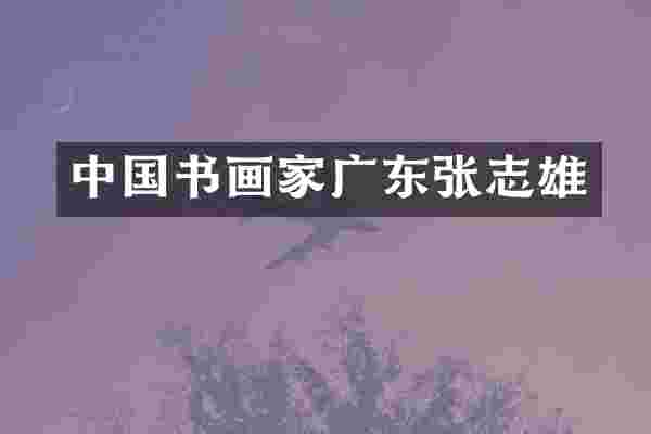 中国书画家广东张志雄