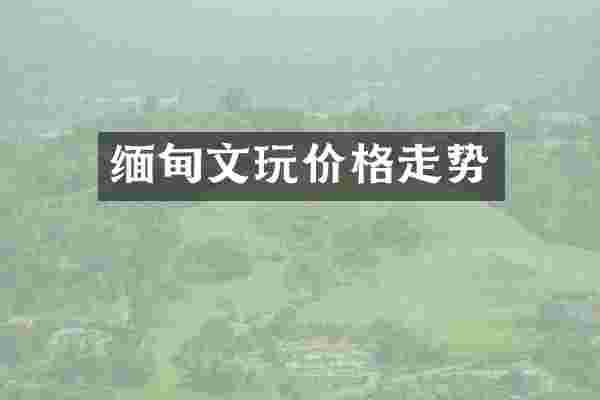 缅甸文玩价格走势