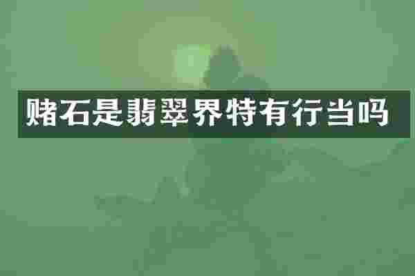 赌石是翡翠界特有行当吗