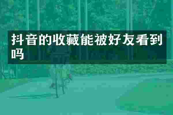 抖音的收藏能被好友看到吗