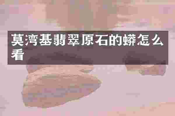 莫湾基翡翠原石的怎么看