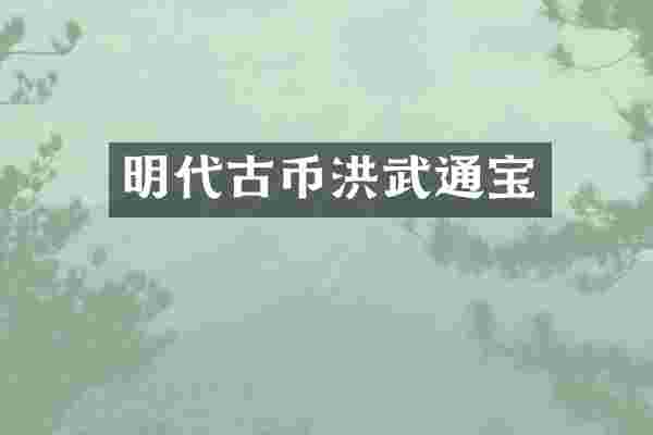 明代古币洪武通宝