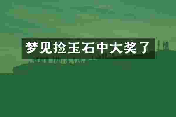 梦见捡玉石中大奖了
