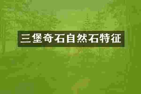 三堡奇石自然石特征
