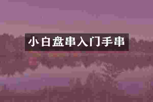 小白盘串入门手串