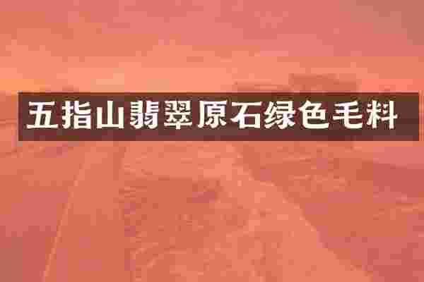 五指山翡翠原石绿色毛料