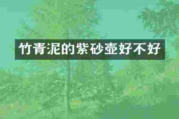 竹青泥的紫砂壶好不好