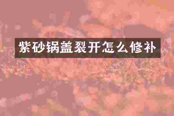 紫砂锅盖裂开怎么修补