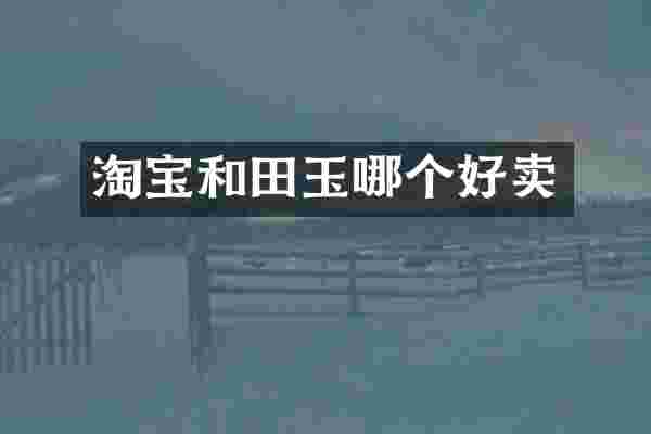 淘宝和田玉哪个好卖