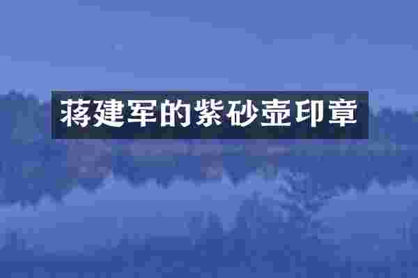 蒋建军的紫砂壶印章