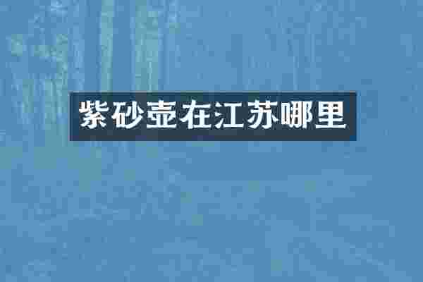 紫砂壶在江苏哪里