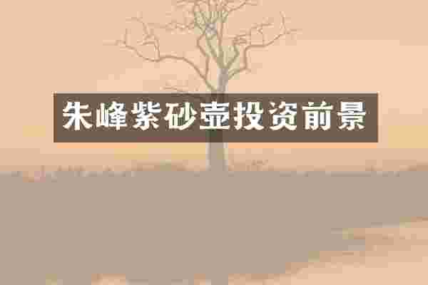 朱峰紫砂壶投资前景