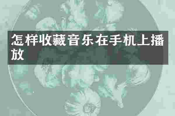 怎样收藏音乐在手机上播放