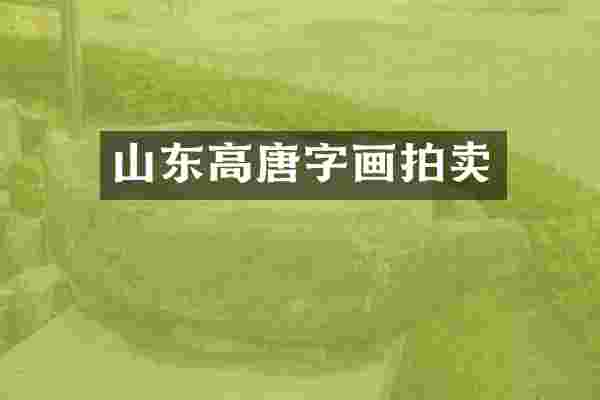 山东高唐字画拍卖