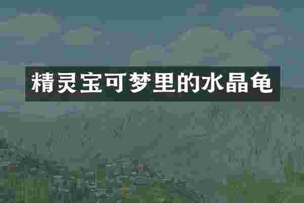 精灵宝可梦里的水晶龟